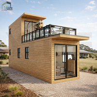 Maisonnette modulaire en conteneur maritime à deux étages avec terrasse sur le toit, design luxueux, préfabriquée, 3 chambres, idéale pour Airbnb