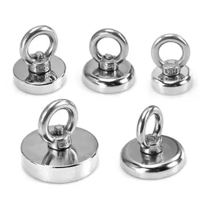 Strong Stainless Heavy Duty Neodymium Pot Magnet With Eyebolt 6000lbs Fishing Magnet For River Searching