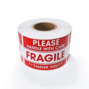 Autocollants d'avertissement et de fragilité personnalisés de haute qualité, les plus vendus en Chine, impression de logo privé, étiquette rouge pour carton d'expédition Bluetooth - Product Image 6