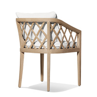 Ensemble de meubles de jardin de style design en teck vieilli, table et chaises de salle à manger d'extérieur pour hôtel et patio