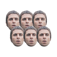 Masques faciaux en carton Star Cutouts CMP004 Liam Gallagher Six Pack avec languettes et élastiques