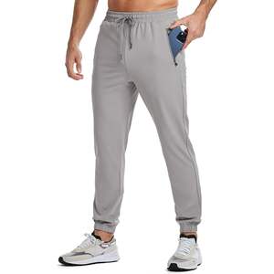 JMIERR Pantalon de survêtement d'entraînement de gymnastique pour homme avec poches zippées Pantalon de jogging de piste athlétique à taille élastique et cordon de serrage - Product Image 4
