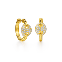 Pendientes de clip llamativos con diamantes de laboratorio de 0.96 ct, engaste completo, oro de 14K, joyería de lujo de diseñador