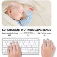 Ensemble clavier et souris sans fil ultra-plat rétroéclairé, multi-appareils, 2.4G USB rechargeable