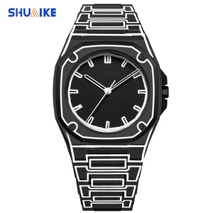 Montre à quartz pour homme, cadran personnalisé par le fabricant, ultra-fine, noire, en polycarbonate, style décontracté, vente chaude - Product Image 2