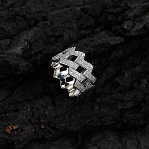 Anillo Hip-hop Europeo y Americano de 14 mm, Anillo Rómbico para Hombre con Circonitas Ligeramente Incrustadas, Anillo Hipster - Product Image 2