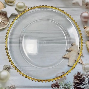 Hot Bán Trang Trí Đám Cưới 13 Inch Vòng Rõ Ràng Vàng Rim Sang Trọng Nhựa Sạc Tấm Cho Các Sự Kiện Giáng Sinh Trang Trí - Product Image 2