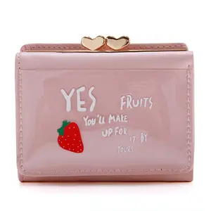 Оптовая продажа, студенческий кошелек, женский короткий кошелек Taobao с изображением фруктов, взрывчатая сумка для карт