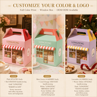 Boîte d'emballage personnalisée en carton ondulé avec fenêtre, pour pâtisseries, cadeaux, desserts, pains, biscuits, OEM