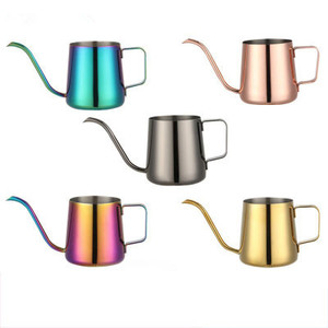 Bouilloire à col de cygne en acier inoxydable, 28 couleurs disponibles, carafe à café, <span class=keywords><strong>bec</strong></span>, tasses, échantillon disponible, vente en gros - Product Image 1