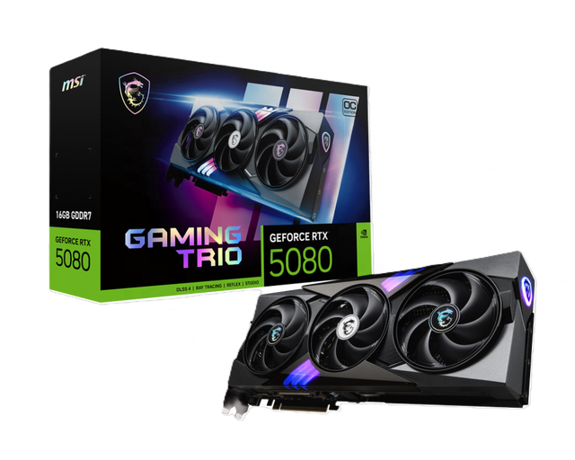 2025 New Released MSI GeForce RTX 5080 16G GAMING TRIO OC Gaming Graphics Card GPU RTX 5080 AI Video Cards for Gaming PC
