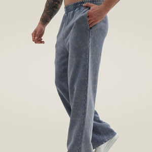 Maßgefertigte Acid-Washed GYM-Stickerei Herren Baggy Jogger Sport 400gsm Herren Fitness-Jogger Herren Weite Beinweite Sweathosen Jogger - Product Image 5