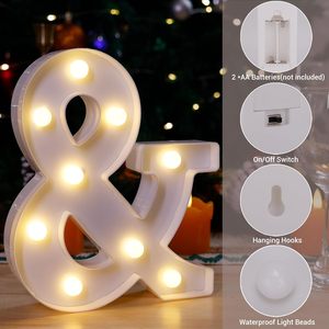 Lampe de nuit LED 3D rouge, 26 lettres, chiffres 0-9, enseigne lumineuse, alphabet, lampe murale suspendue, éclairage, lettres lumineuses de Noël - Product Image 3