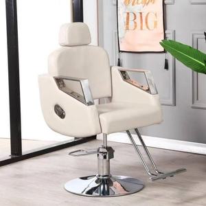 Silla de Barbero Hidráulica Gris, Ajustable en Altura, Reclinable, Giratoria 360 Grados, para Peluquería - Product Image 6
