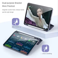 MRYES Magnétique 3 Pliable Auto Sleep Couverture Complète TPU PU Étui en Cuir pour iPad Pro 9e 10e Génération 10.5 11 12.9