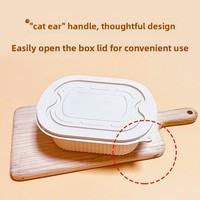Boîtes à lunch bento jetables biodégradables en amidon de maïs et PLA, personnalisables, à double couche, pour la restauration rapide, la vente à emporter et les services de traiteur