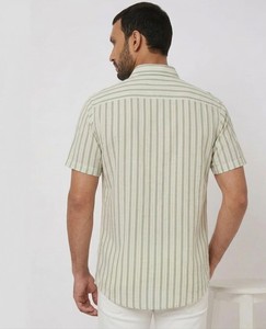 Camisa de Lino a Rayas para Hombre, Corte Slim, Transpirable, para Verano, Manga Larga, Calidad de Exportación, Venta al Por Mayor - Product Image 1