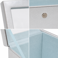 Boîte de rangement portable pour tuiles de mahjong en cuir PU, avec logo personnalisé, OEM, vente en gros, intérieur en velours, fermeture à pression