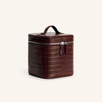Sac cosmétique classique personnalisé en cuir PU, motif crocodile, boîte de toilette, étui à maquillage, organiseur de beauté et de produits pour les ongles, sac de rangement pour maquillage pour femmes