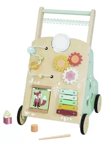 Andador de madera para bebés, aprendizaje de bebés, cochecitos de empuje y tracción, juguete educativo de aprendizaje
