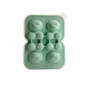 Nouveautés : Moule à glaçons en forme d'ours avec couvercle et entonnoir, crée quatre glaçons en forme d'ours - Product Image 3
