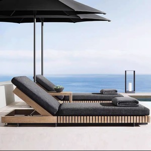 طقم أريكة خشب الساج الفاخر للحدائق والمناطق الخارجية مع وسائد مقاومة للماء بتصميم عصري بسيط - Product Image 3