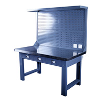Table d'atelier robuste en acier avec plateau en acier inoxydable, panneau perforé pour rangement d'outils et roulettes en PU – Vente en gros OEM