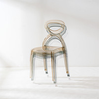 Vente en gros de meubles de salle à manger, chaise minimaliste moderne en plastique polycarbonate avec ouverture et trou en acrylique