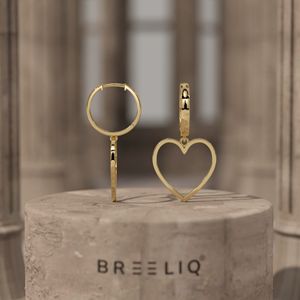 ต่างหูห่วงรูปหัวใจทองคำแท้ 14K แบบเรียบหรู ดีไซน์ห้อยระย้ารูปหัวใจ เครื่องประดับอันประณีตสำหรับผู้หญิง - Product Image 5