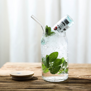 Transparent Glass Drink <b>Cup</b> With Straw Reusable For Coffee Cola Homemade Beverages Travel Use First Class Quality - Product Image 2