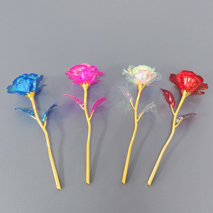 Rosa Colorata con Foglia d'Oro per Regali di <span class=keywords><strong>Compleanno</strong></span>, San Valentino e Festa della Mamma - Product Image 6
