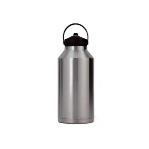 Benutzer definiertes Logo 64 oz 1920ml Vakuum flasche Travel Double Wall Edelstahl Wasser flasche 64 oz Flasche mit Griff deckel