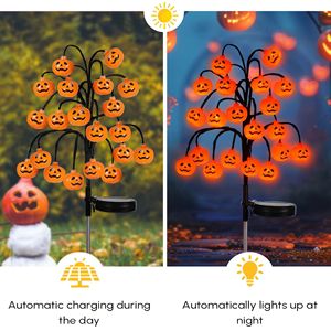 Nuova Lampada <span class=keywords><strong>Solare</strong></span> <span class=keywords><strong>da</strong></span> <span class=keywords><strong>Giardino</strong></span> a Forma di Zucca in Acciaio Inossidabile, Stile Geometrico Astratto, per Esterni, Ideale per Halloween - Product Image 4