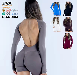 OD2796 Mono Deportivo de Manga Larga para Mujer, <span class=keywords><strong>Ropa</strong></span> de Yoga, Traje de Gimnasia, Mono de <span class=keywords><strong>Fitness</strong></span>, Conjunto Deportivo sin Espalda - Product Image 1