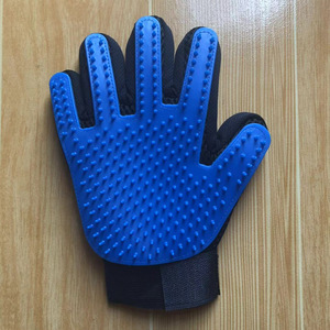Gants de toilettage pour animaux Wang Xuan, bleus, 23,2 cm x 17,2 cm, 259 picots, pour massage et bain, pour l'élimination des poils de chien et de chat - Product Image 2