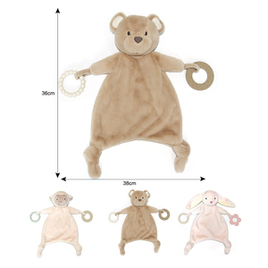 <span class=keywords><strong>Doudou</strong></span> personnalisé en peluche <span class=keywords><strong>mouton</strong></span> pour bébé peluche apaisante couverture de sécurité pour bébé serviette apaisante avec anneau de dentition en silicone - Product Image 6