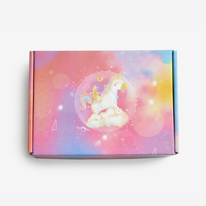 Cheap custom cardboard with logo printing cute unicorn shipping boxes pink and white paper gift packaging corrugated mailer box