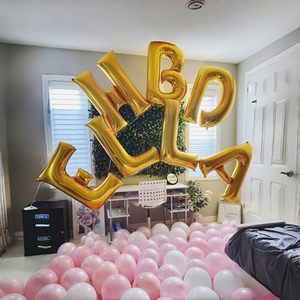 Ensemble de ballons d'anniversaire en aluminium multicolores de 16 pouces - Décoration de fête écologique avec lettres et bannière colorées - Product Image 5