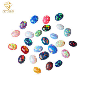 Vente en gros d'opale ovale de haute qualité perles d'opale synthétique blanche pierre d'opale synthétique pierre précieuse - Product Image 4