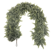 Guirlandes de Noël en cèdre et pin floquées, épaisses et luxuriantes, au toucher réaliste, 1,8 m (6 pieds), pour décorations de Noël et Navidad