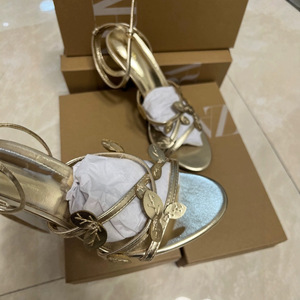 Nouvelle Collection ZA : Sandales d'été élégantes à talon haut et bout ouvert, avec nœud, style artistique rétro, couleur unie, à enfiler, montantes - Product Image 3