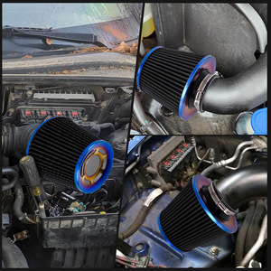 Filtro de aire de 76 mm, forma de hongo azul, lavable, con clip, universal para coche - Product Image 4
