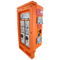 Tablero de Distribución de Energía Portátil Trifásico de 63A y 415V con RCD de 4 Polos y 30mA y Enchufes con Interruptor IP66, Tablero de Energía Temporal AU