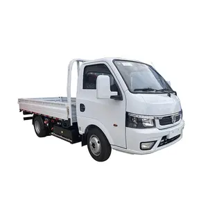 China Pure Electric Cargo Truck 2 Axles Mini Flatbed Box Van Light Cargo Truck Highest Speed 98km/h