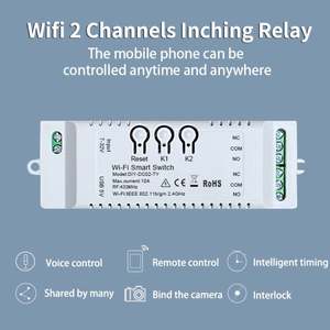 图雅智能开关模块7-32V 2CH射频遥控无线继电器工作Alexa谷歌家居智能家居系统5V 12V 24V 32V - Product Image 5