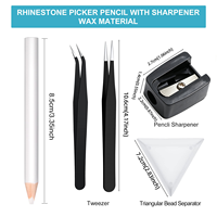 Kit de 22 outils de beauté DIY pour nail art, comprenant un stylo de pointillage blanc pour nail art, des strass et diamants, une plaque de rangement triangulaire et des pinces