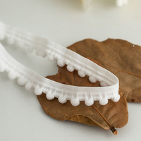 Vêtement Coudre Décoratif Nylon Tassel Dentelle Pom Pom Élastique Sangle Dentelle Picot Ceinture Sangle pour Sous-Vêtements DIY