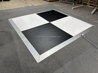 Piste de danse en bois à carreaux noir et blanc SMS pour extérieur et intérieur, idéale pour les mariages, défilés de mode et spectacles