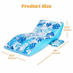 Transat gonflable pour piscine, imprimé floral tropical, flotteur aquatique, hamac aquatique, taille adulte, chaise longue flottante pour la plage en été - Product Image 4