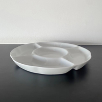 Plats à fruits divisés en 5 compartiments en porcelaine, plateau de service pour collations pour hôtel, restaurant, mariage